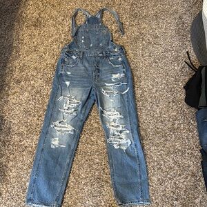 American eagle boyfriend overalls